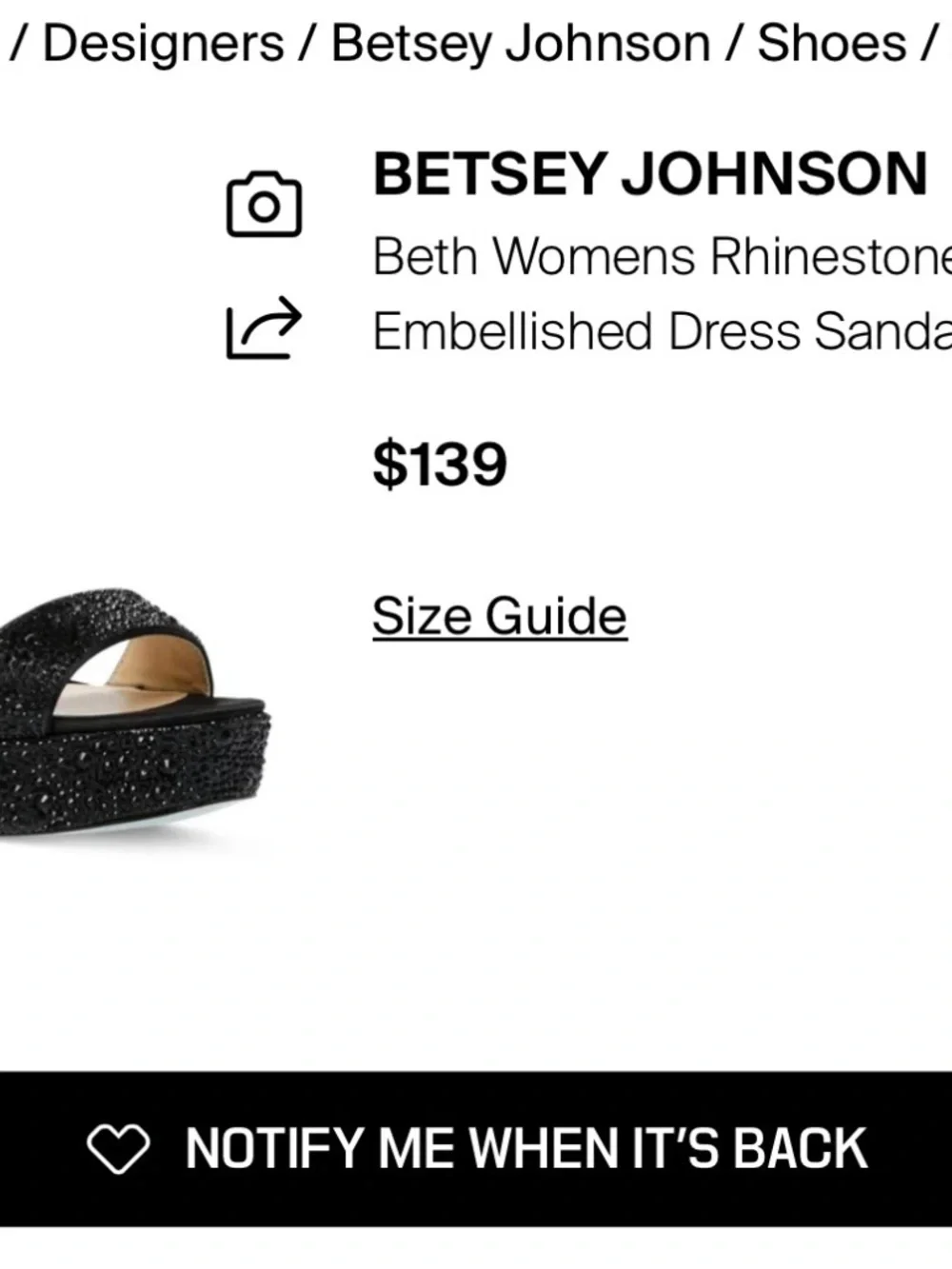 Betsey Johnson Black Beaded Platform Ankle-Strap Heels